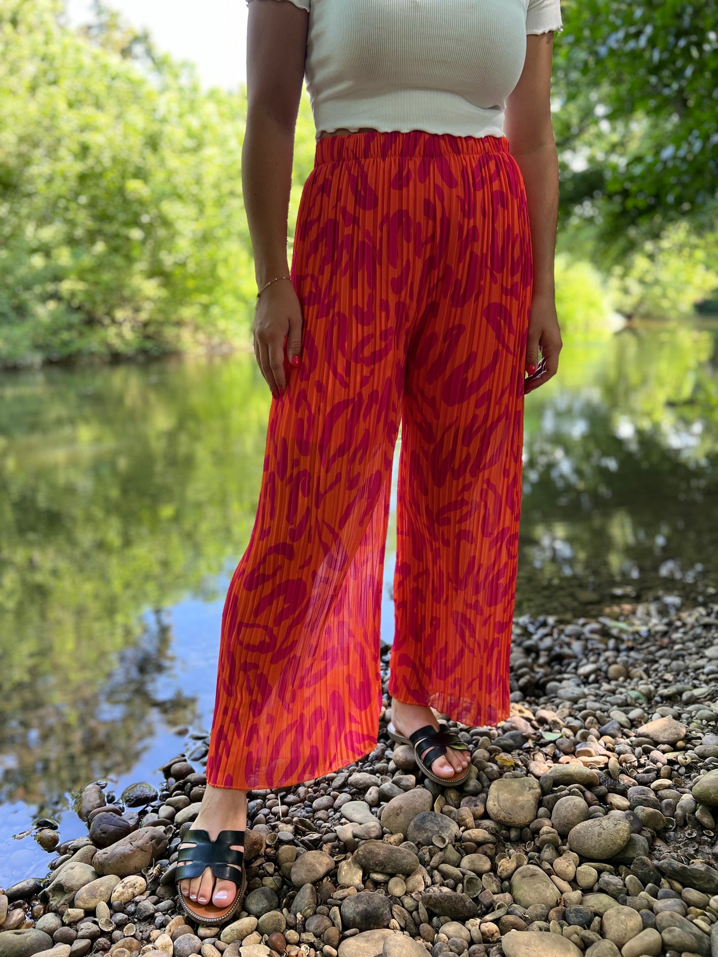 Pantalon Majorque (orange et rose)