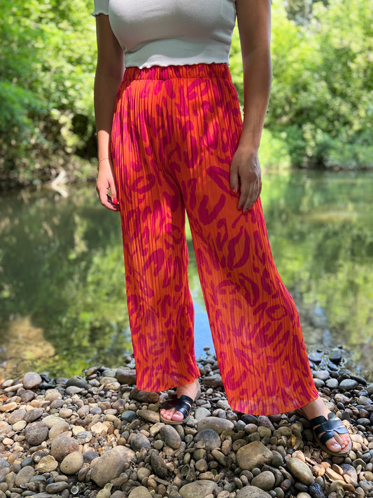 Pantalon Majorque (orange et rose)